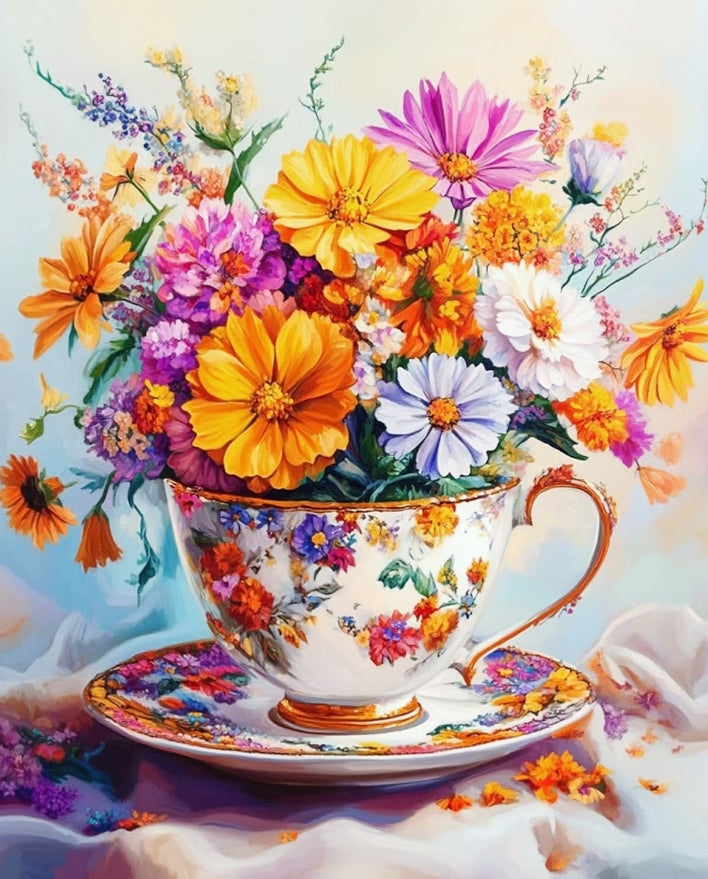 Paint by Numbers Kits Flowers In A Cup