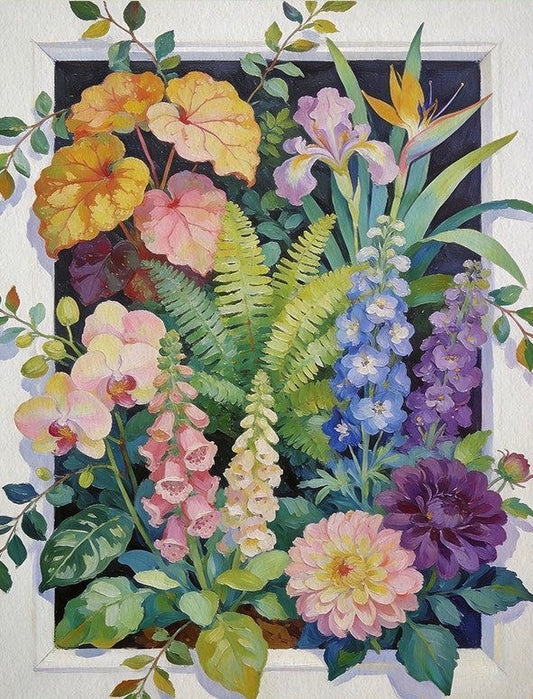 Paint by Numbers Kit Abstract Flowers