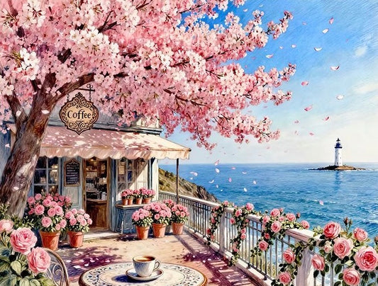 Paint by Numbers Kit Cherry Blossom Tree