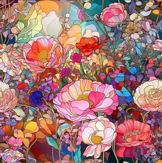 Paint by Numbers Kit Colorful Flowers