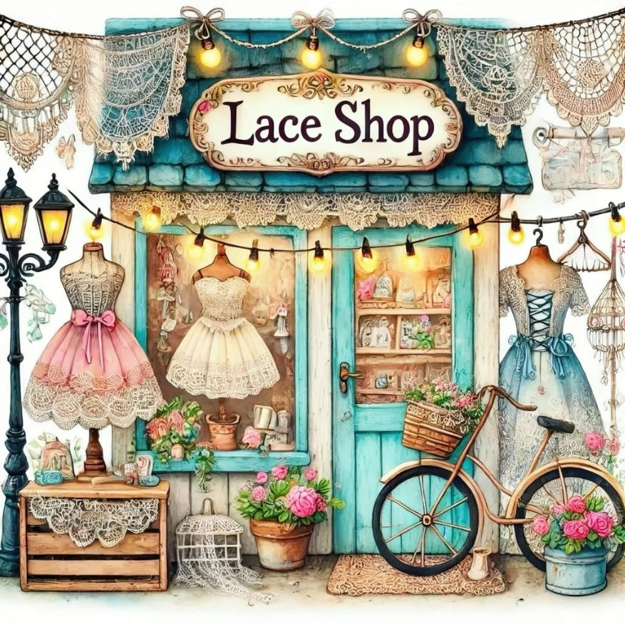 Paint by Numbers Kit Lace Shop