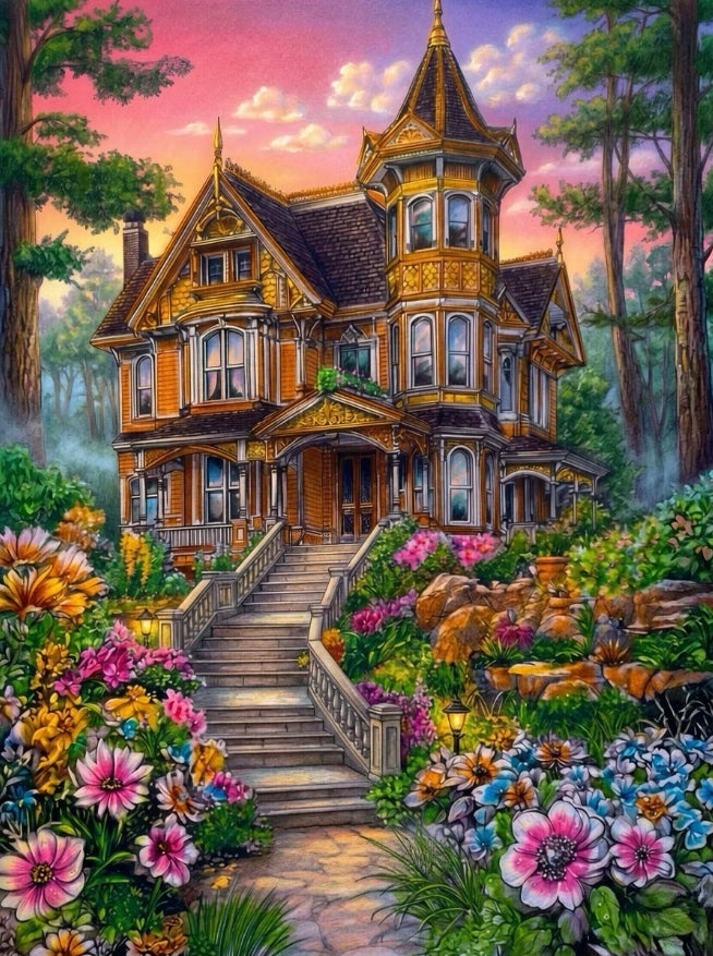 Paint by Numbers Kits Garden House