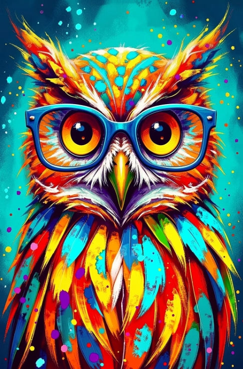 Paint by Numbers Kit Colorful Abstract Owl