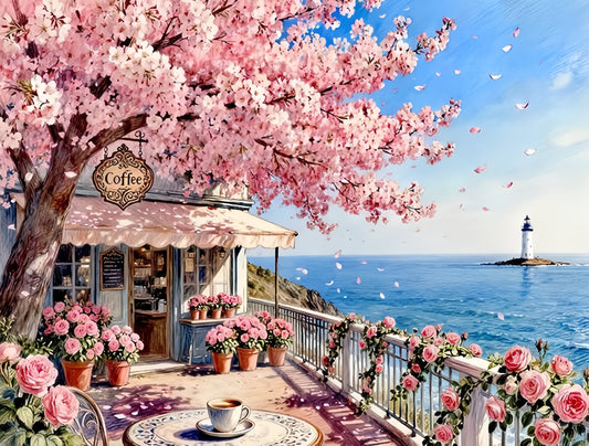 Paint by Numbers Kits Seaside Cafe