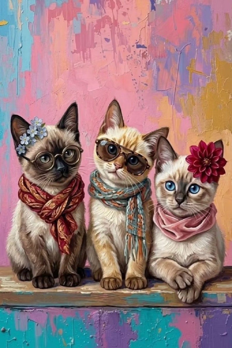 Paint by Numbers Kit Three Cats