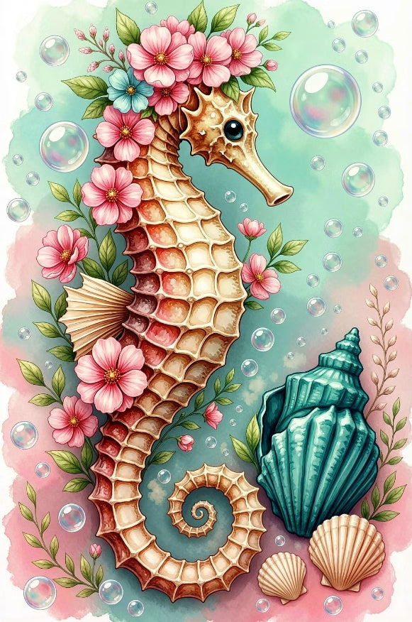 Paint by Numbers Kit Seahorse