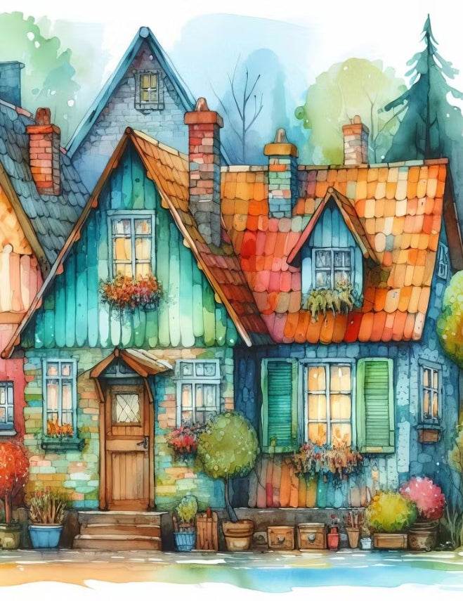 Paint by Numbers Kits Colorful Houses