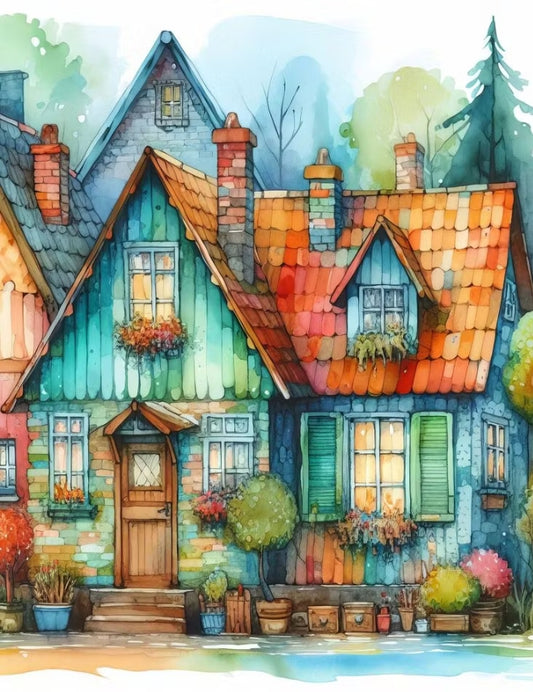 Paint by Numbers Kits Colorful Houses