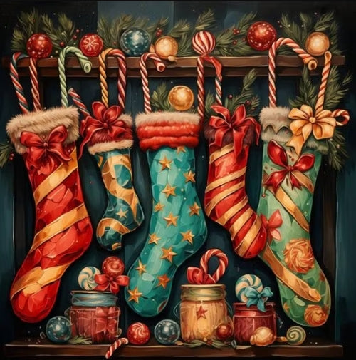 Paint by Numbers Kit Christmas Stockings