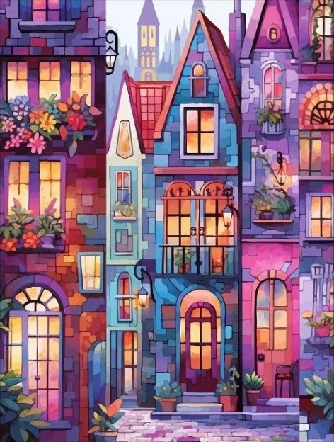 Paint by Numbers Kits Colorful Houses
