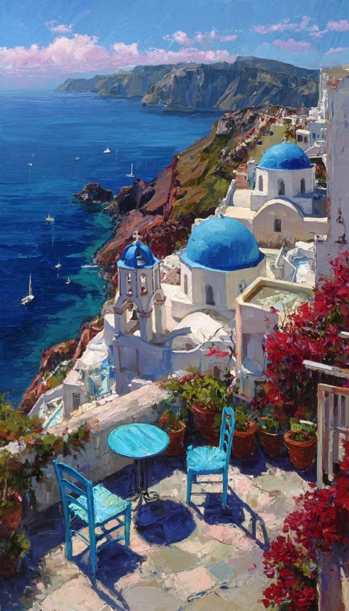 Paint by Numbers Kit Seaside Town