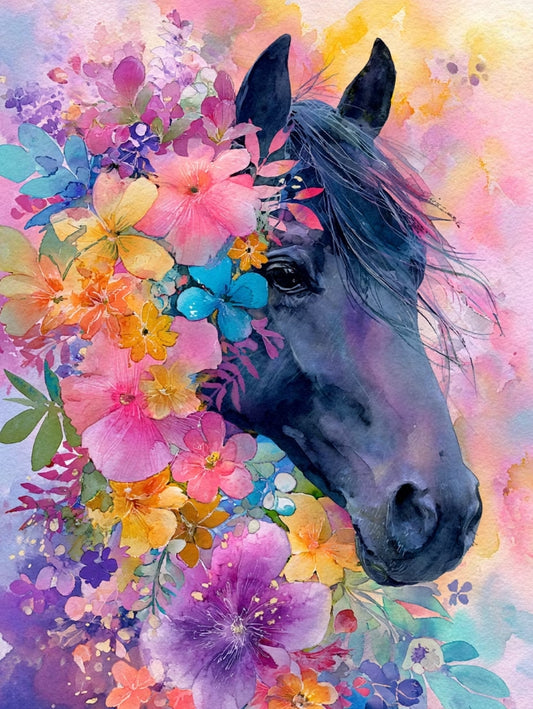 Paint by Numbers Kits Flowers and Horse