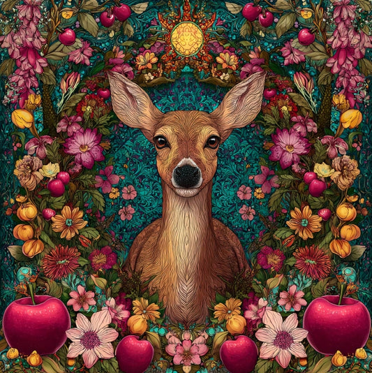 Paint by Numbers Kit Deer Amidst Flowers