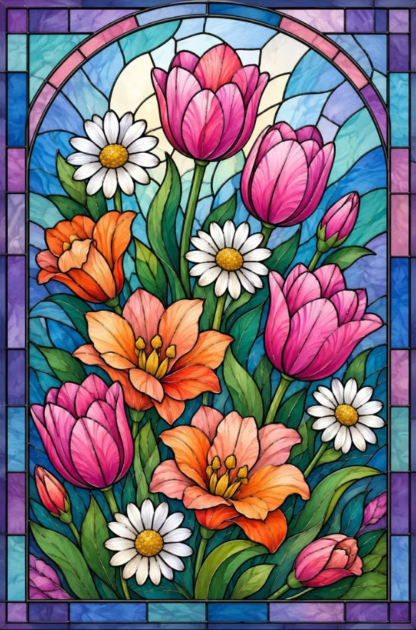 Paint by Numbers Kit Colorful Flowers