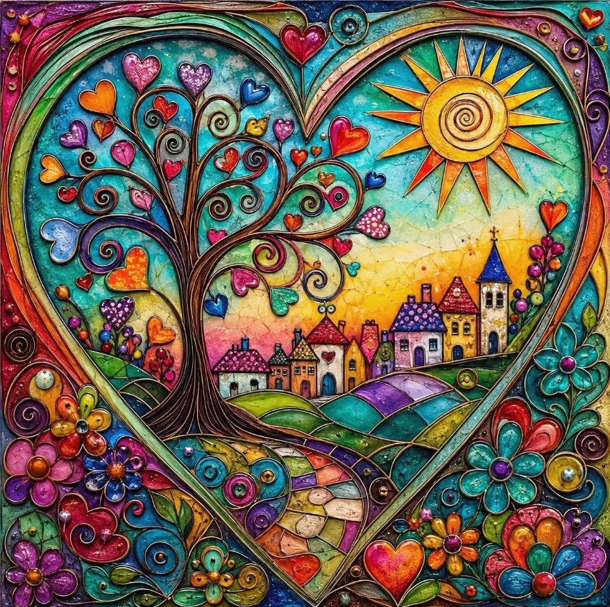 Paint by Numbers Kit Abstract Heart