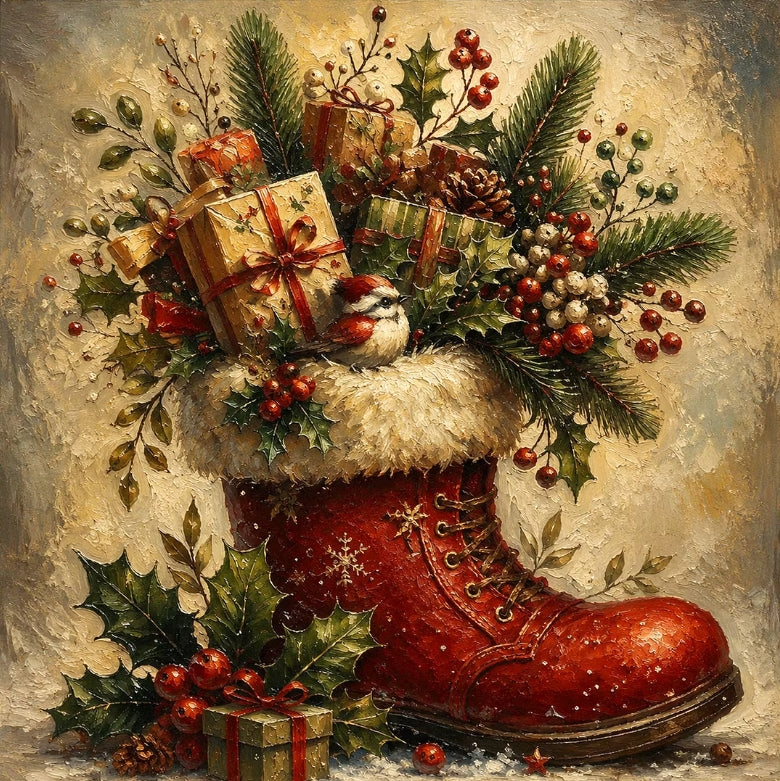 Paint by Numbers Kit Christmas Shoes