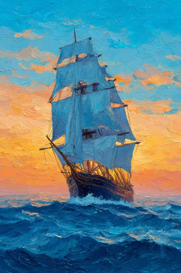 Paint by Numbers Kit Abstract Colorful Sailboat