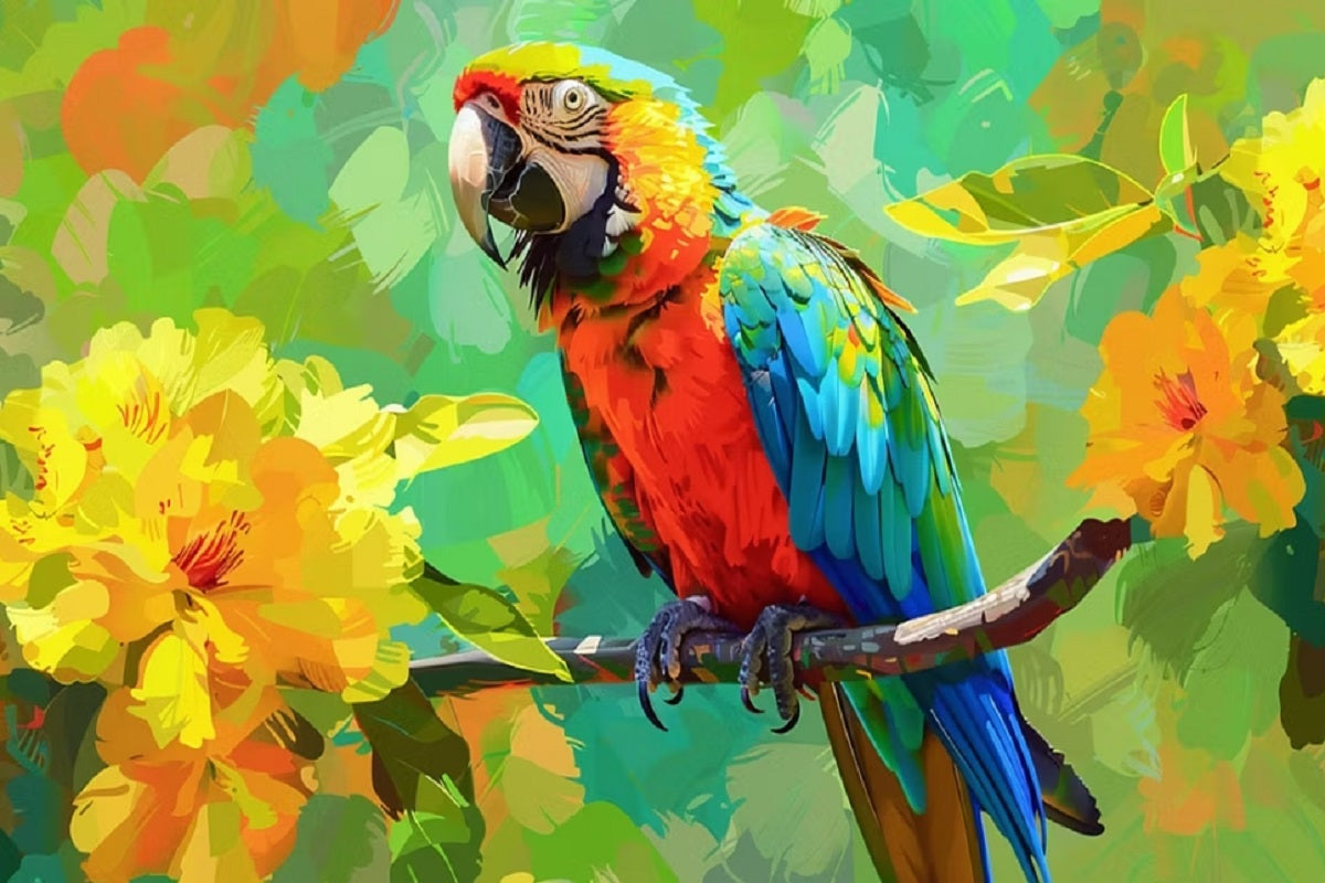 Paint by Numbers Kit Colorful Parrot