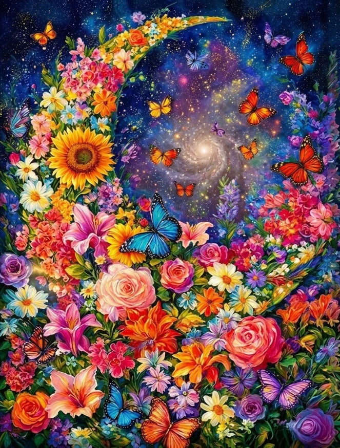 Paint by Numbers Kit Flowery Moon