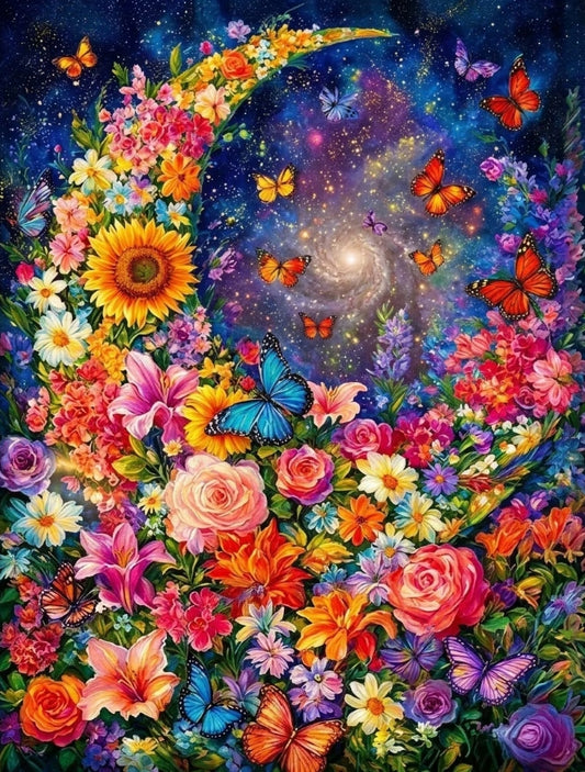 Paint by Numbers Kit Flowery Moon