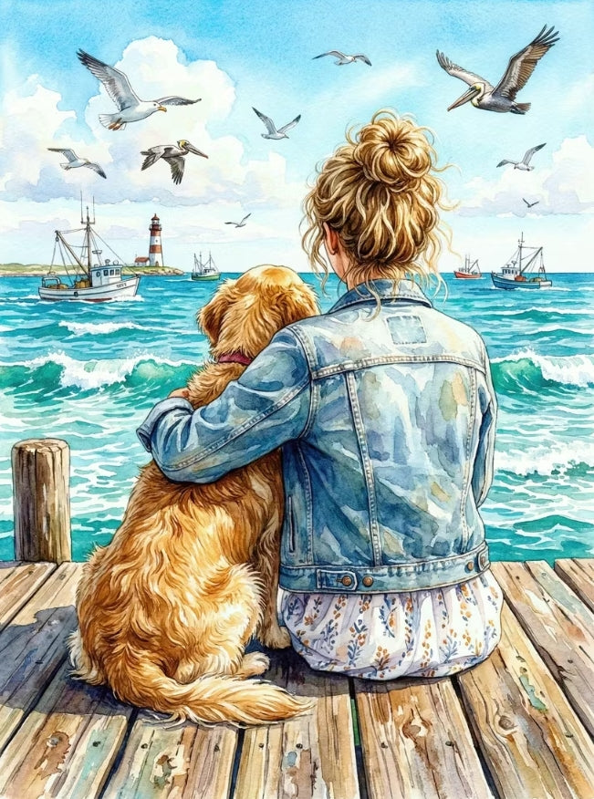 Paint by Numbers Kit Woman and Dog