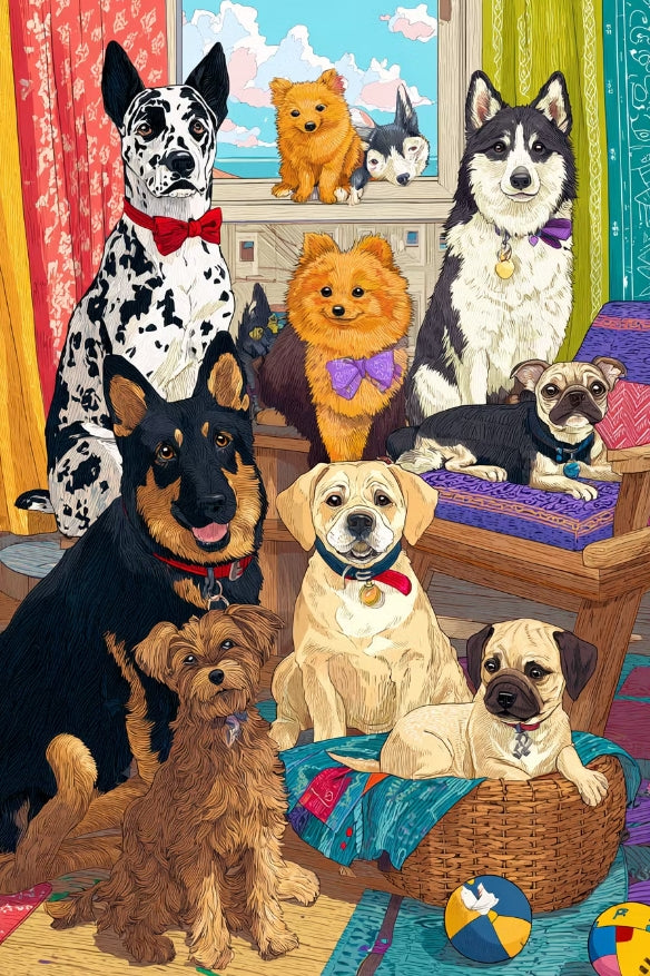 Paint by Numbers Kit Dogs