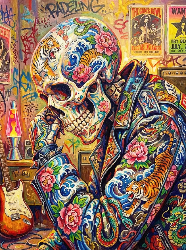Paint by Numbers Kit Abstract Colorful Skull