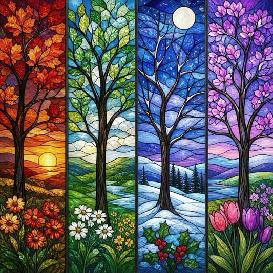 Paint by Numbers Kit Stained-Glass Style Tree