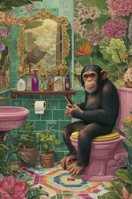 Paint by Numbers Kit The Monkey In The Bathroom