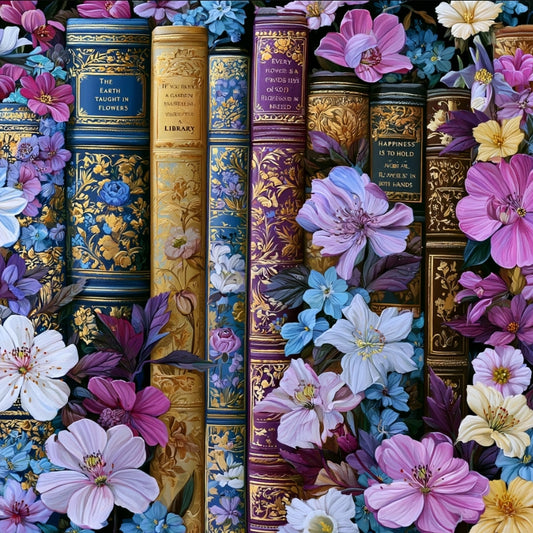 Paint by Numbers Kit Flowers and Books