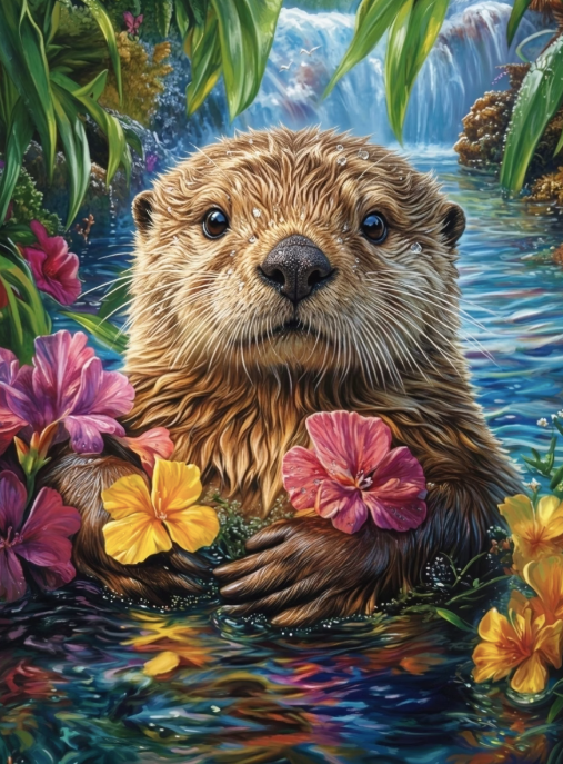 Paint by Numbers Kit Cute Sea Otter
