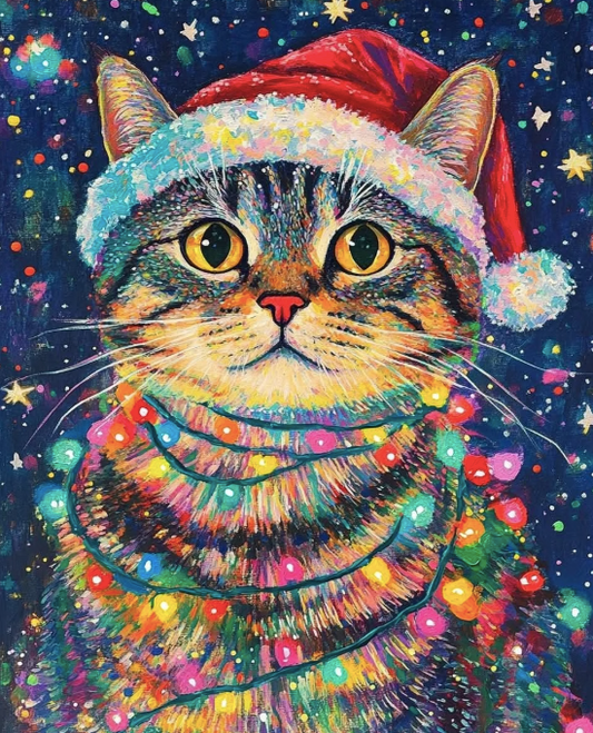Paint by Numbers Kit Christmas Kitten