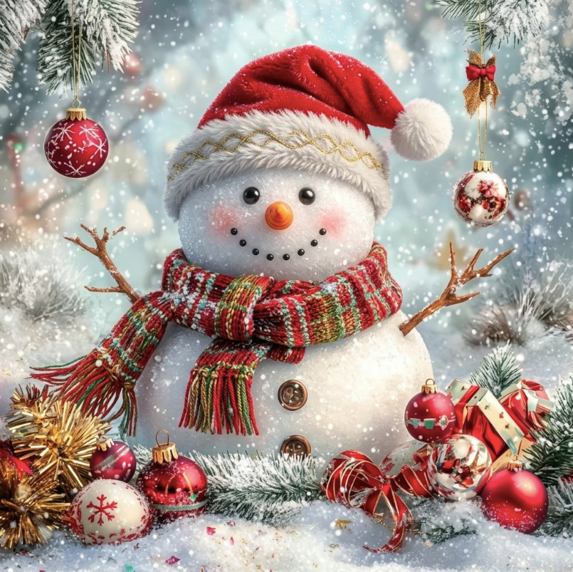 Paint by Numbers Kit Christmas Snowman