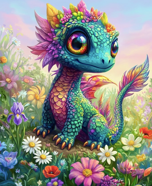 Paint by Numbers Kit Cute Little Dragon
