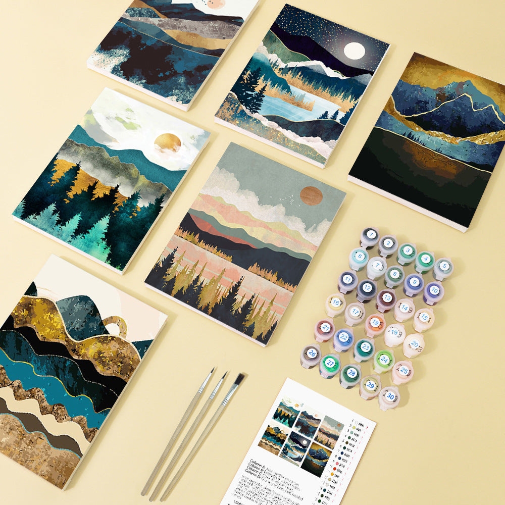 6 mini painting by numbers beautiful scenery