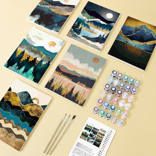 6 mini painting by numbers beautiful scenery