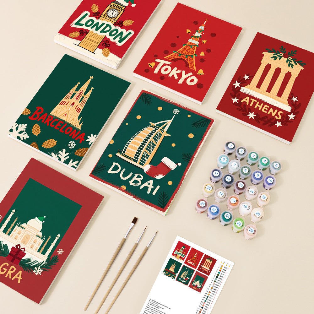 6 Mini Painting by Numbers - Christmas City Set