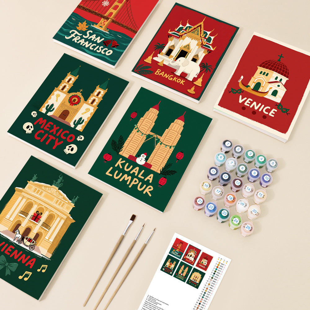 6 Mini Painting by Numbers - Christmas City Set