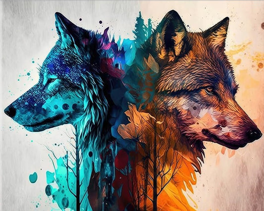 Paint by Numbers Kit Two Wolves