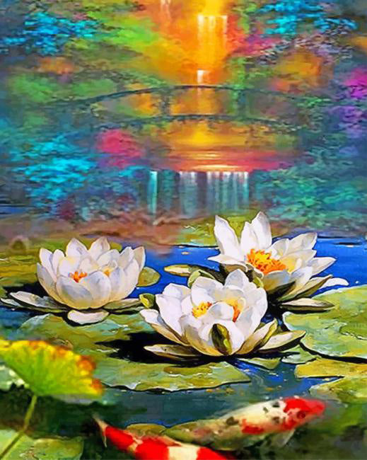 Paint by Numbers Kit Lotus Pond