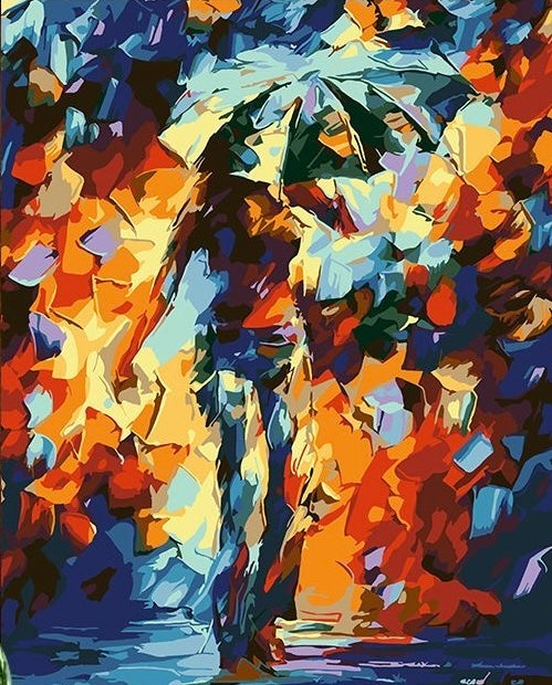 Paint by Numbers Kit Abstract Woman Holding Umbrella