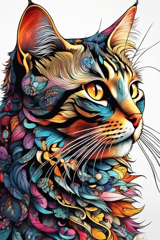 Paint by Numbers Kit Colorful Cat