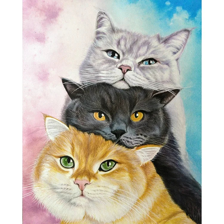 Paint by Numbers Kit Three Cute Kittens