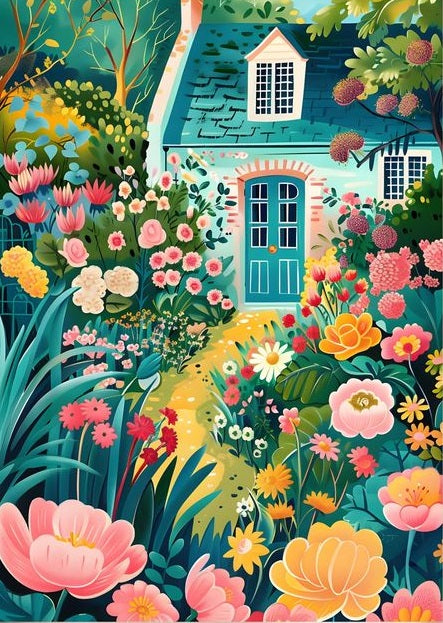 Paint by Numbers Kit Garden House