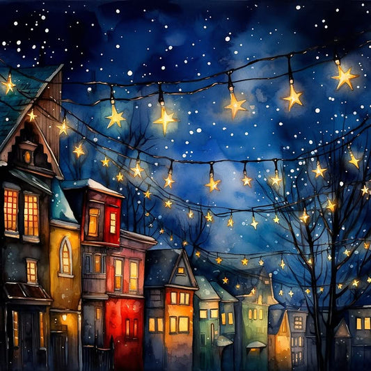 Paint by Numbers Kit Town Night Scene