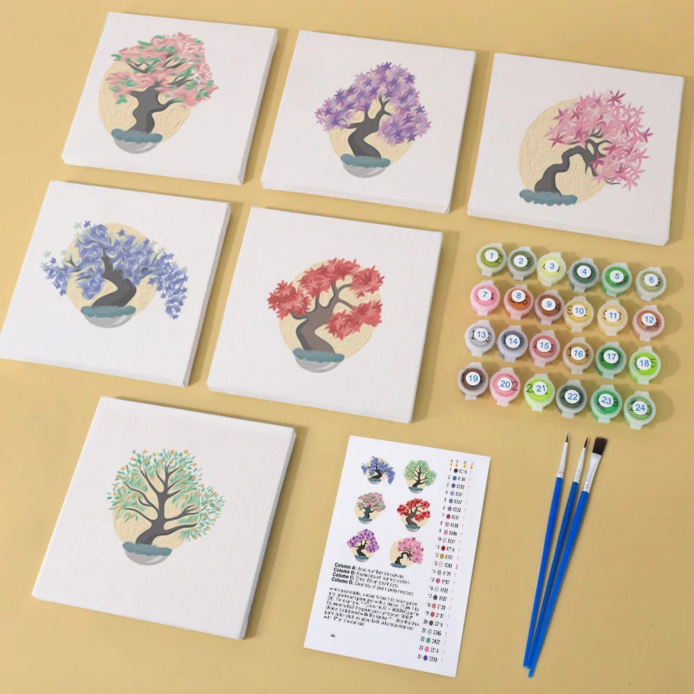 Paint by Numbers - 6 Mini Paintings | Plant Set