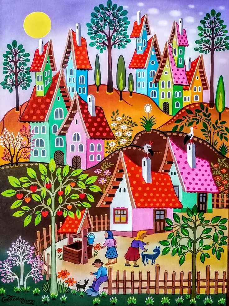 Paint by Numbers Kit Colorful Town