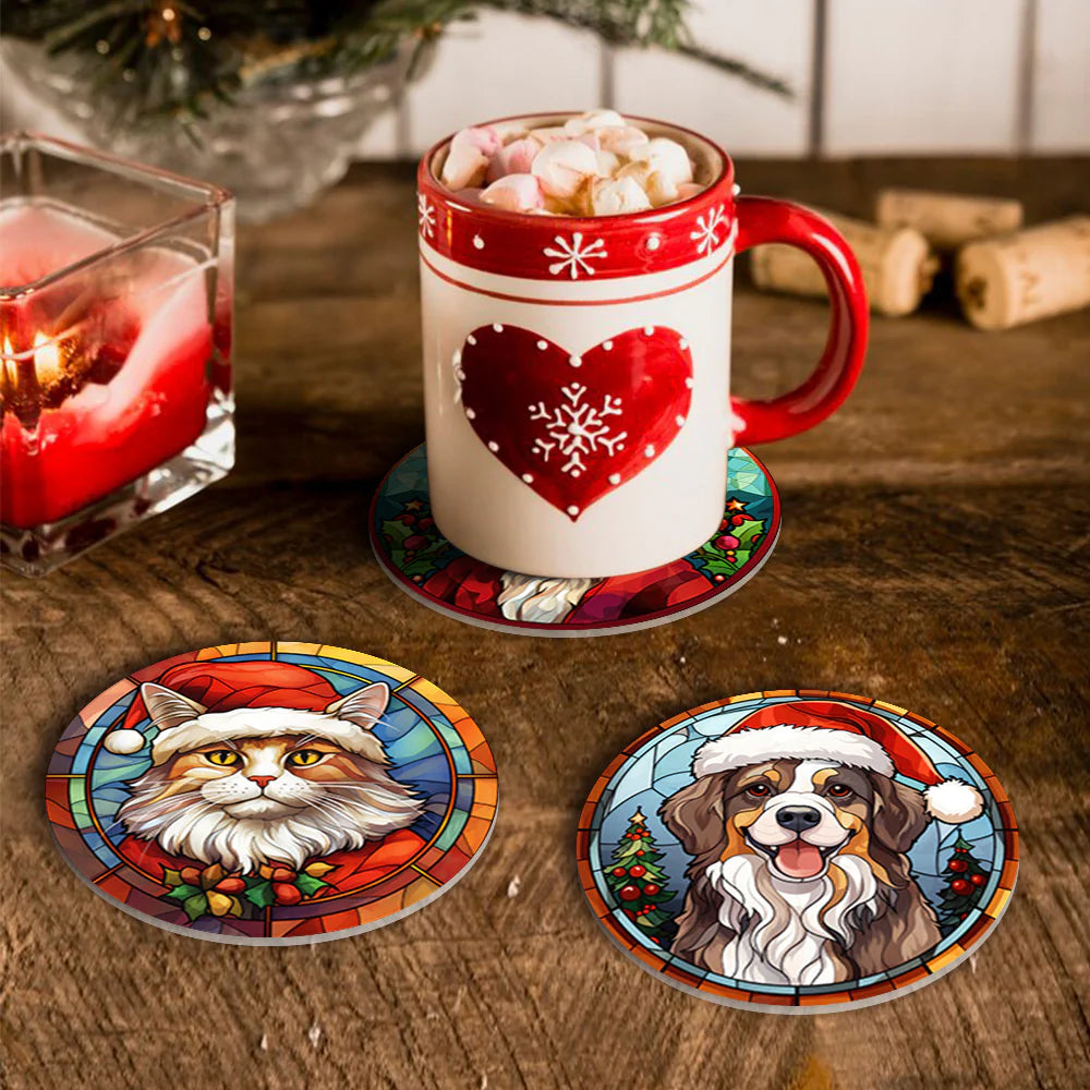 Paint by numbers Coasters (6 pieces) - Christmas Animals