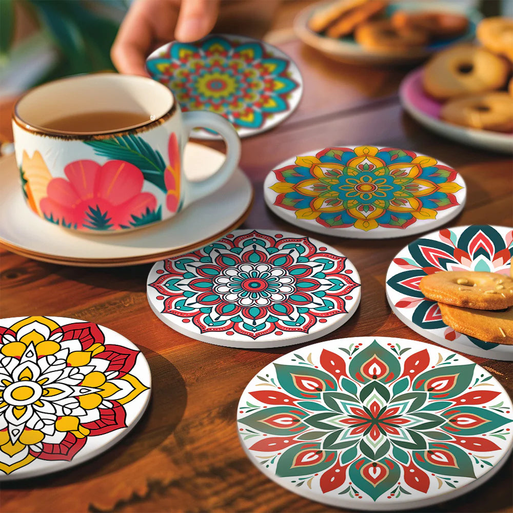 Paint by numbers Coasters (6 pieces) - Mandala