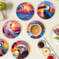 Paint by numbers Coasters (6 pieces) - Birds